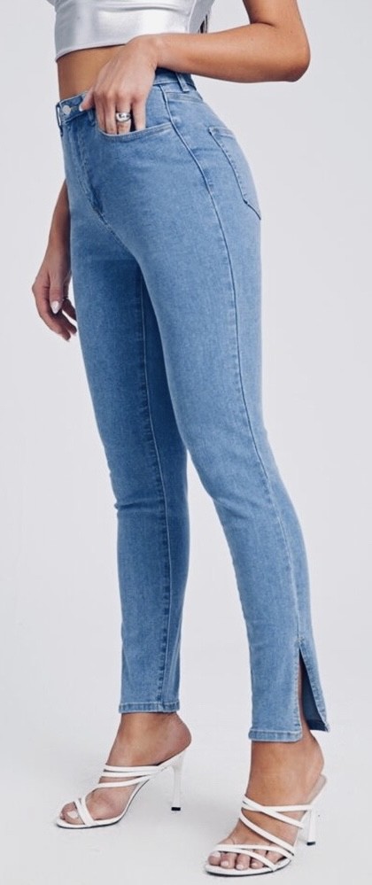 Jeans met zij split