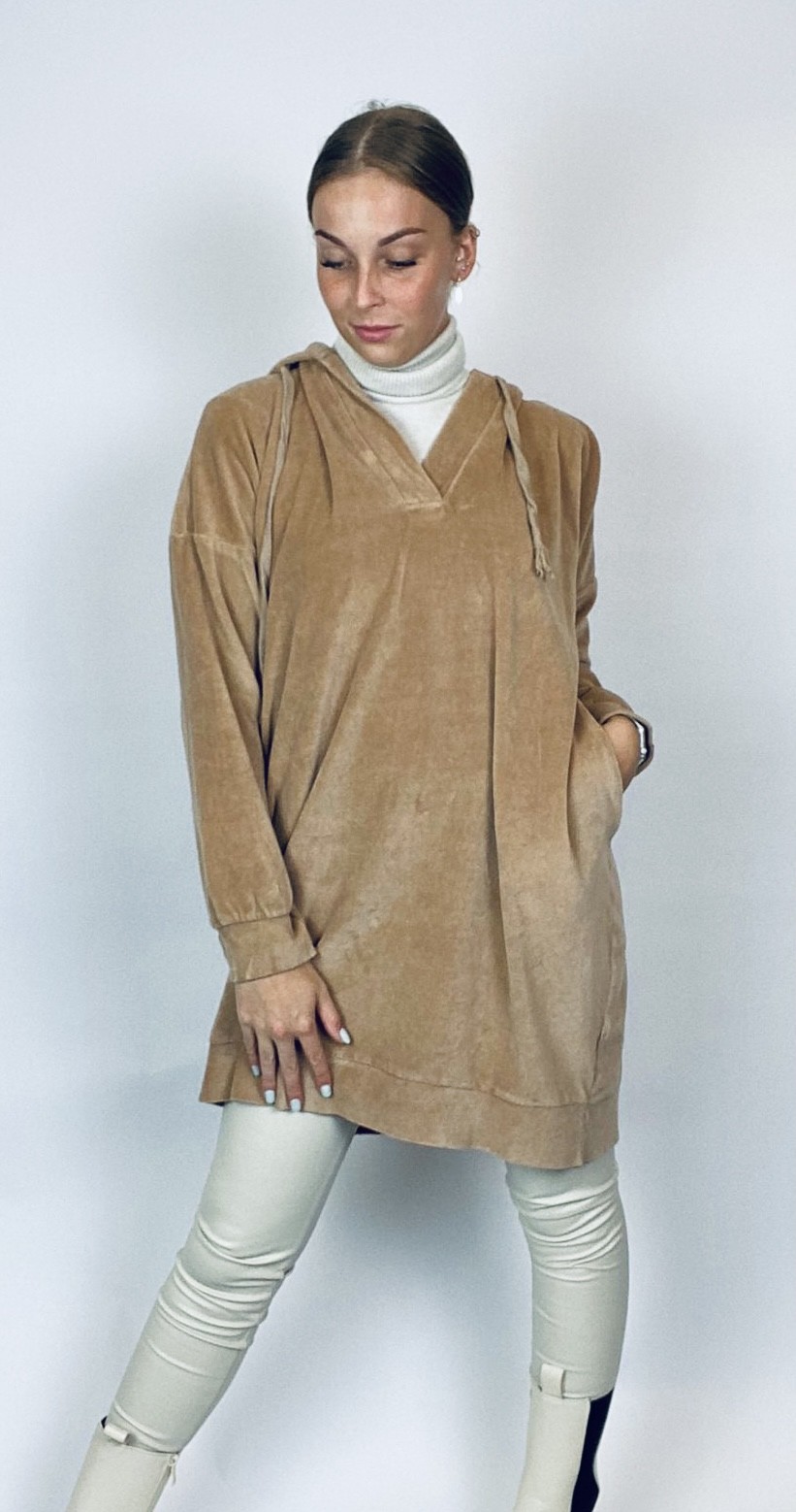 Hoodie velvet long oversized.