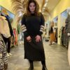 Lange trui jurk met glitter op de mouw