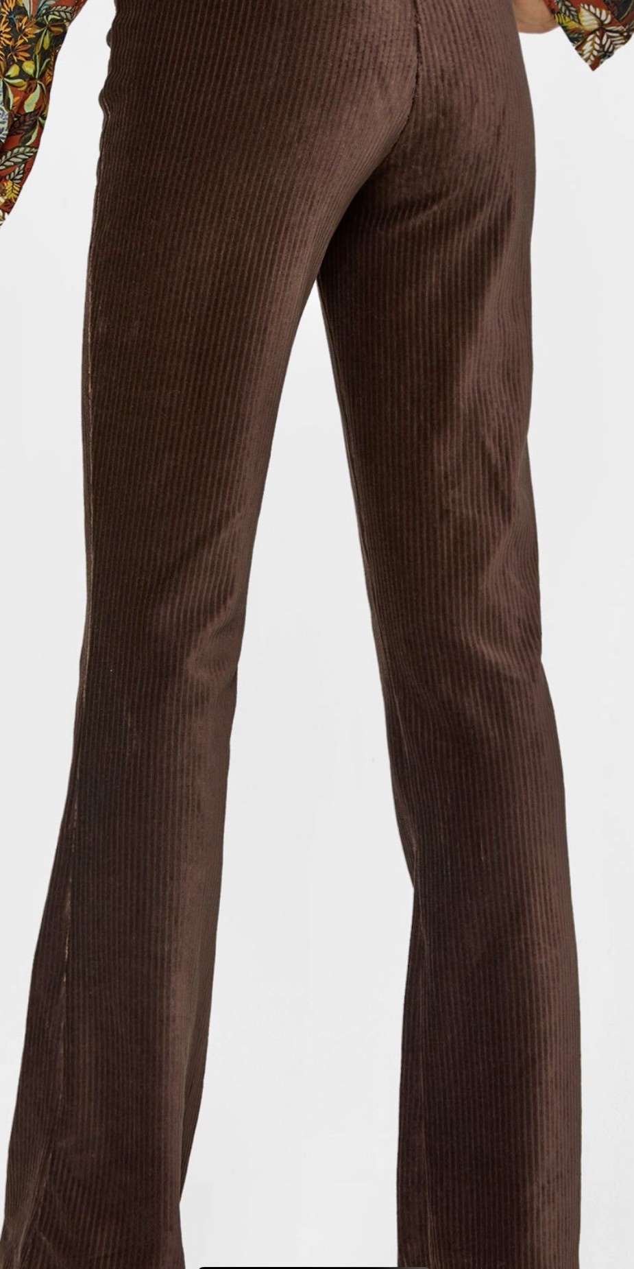 Rib flair broek dark brown