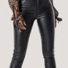 Leder look super high waist Trousers