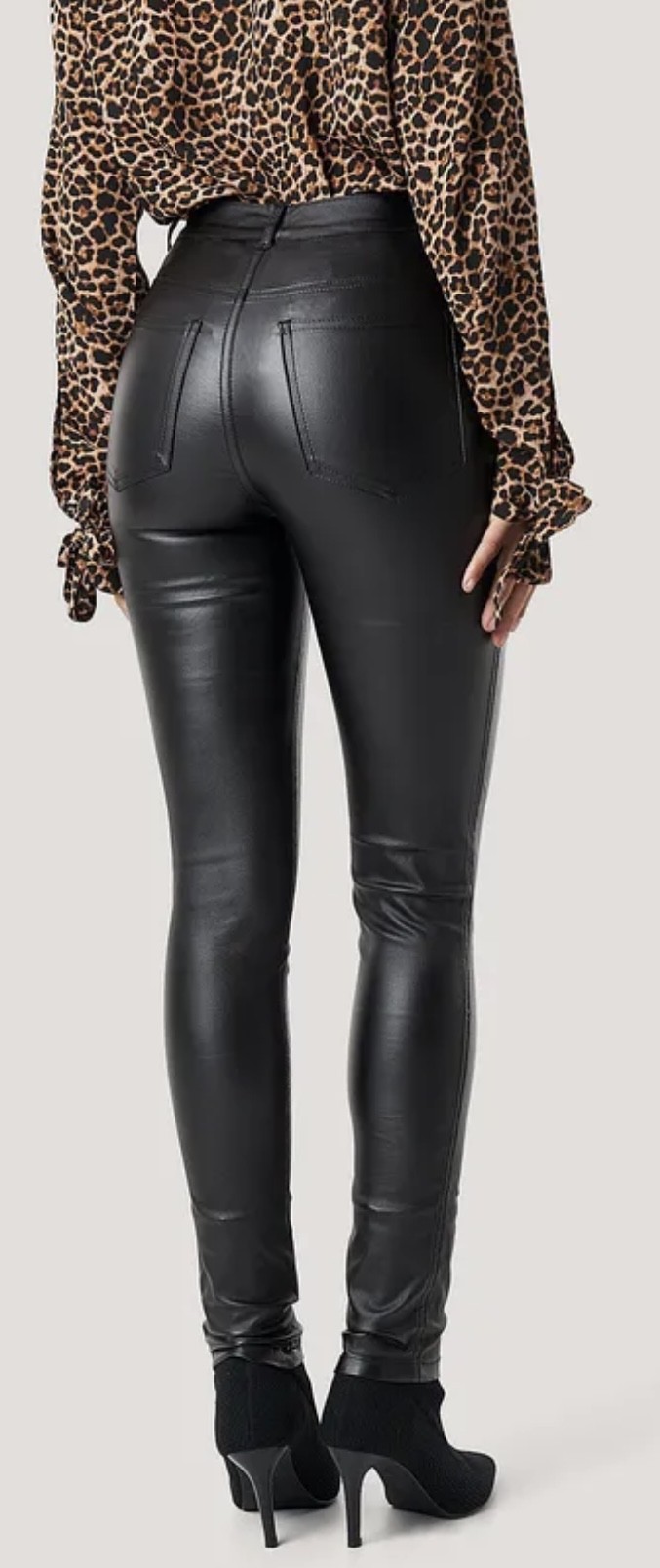 Leder look super high waist Trousers