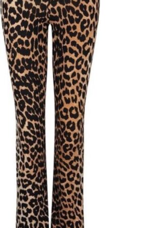 Ambika Flared black leopard