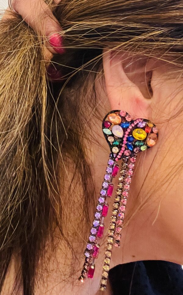 Strass hart earrings mutlicolors