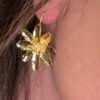 Gold flower earring