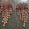 Kwastjes strass oorbellen pink