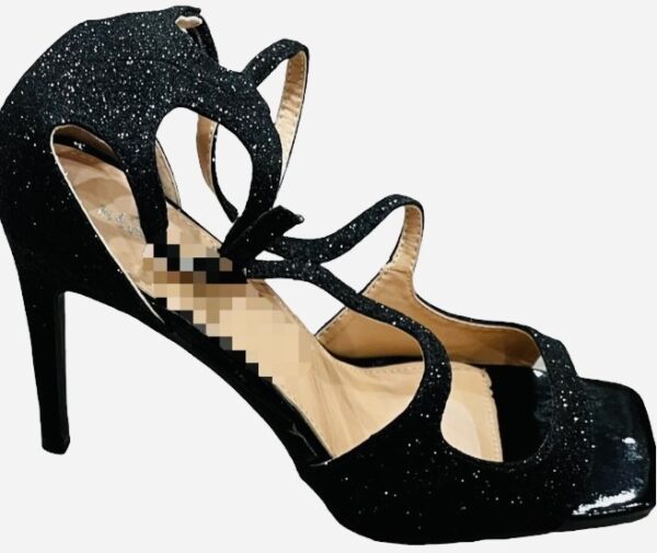 sparkling heels black