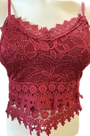Bustier bordeaux rood kant