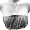 Glitter top strepless zilver
