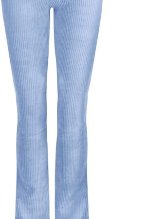 Lemmy Blauwe rib flared broek