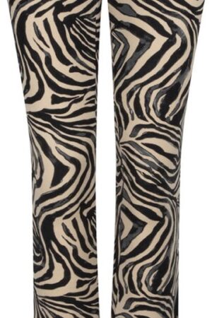 Elini soft flared cream/black zebra print