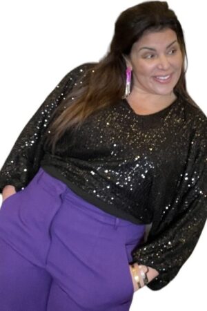 Sequin blouse black