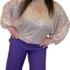 Sequin blouse champagne