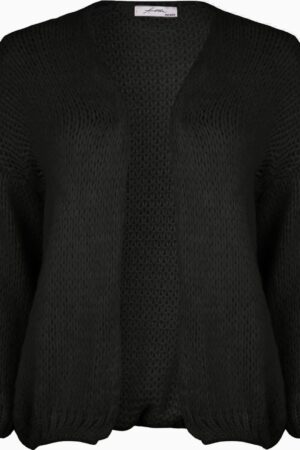 Grof gebreide zwart vest