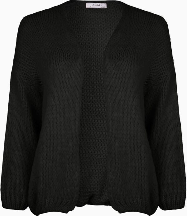 Grof gebreide zwart vest