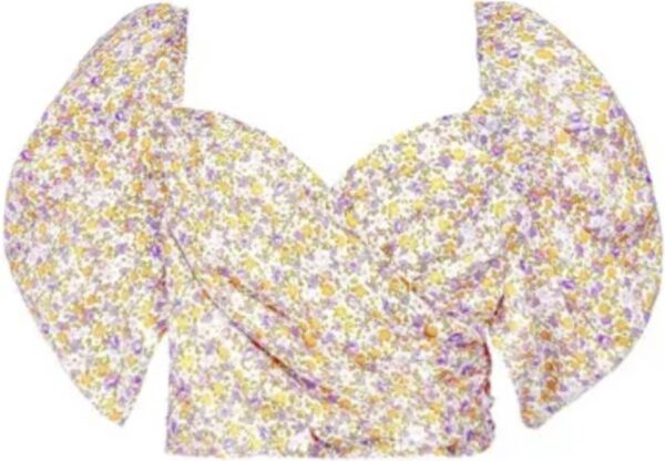 Top Crop White/Lila