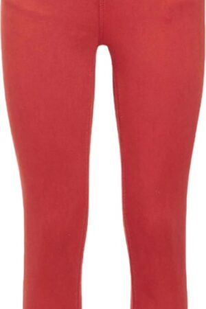 Skinny high Waist red pants stretch