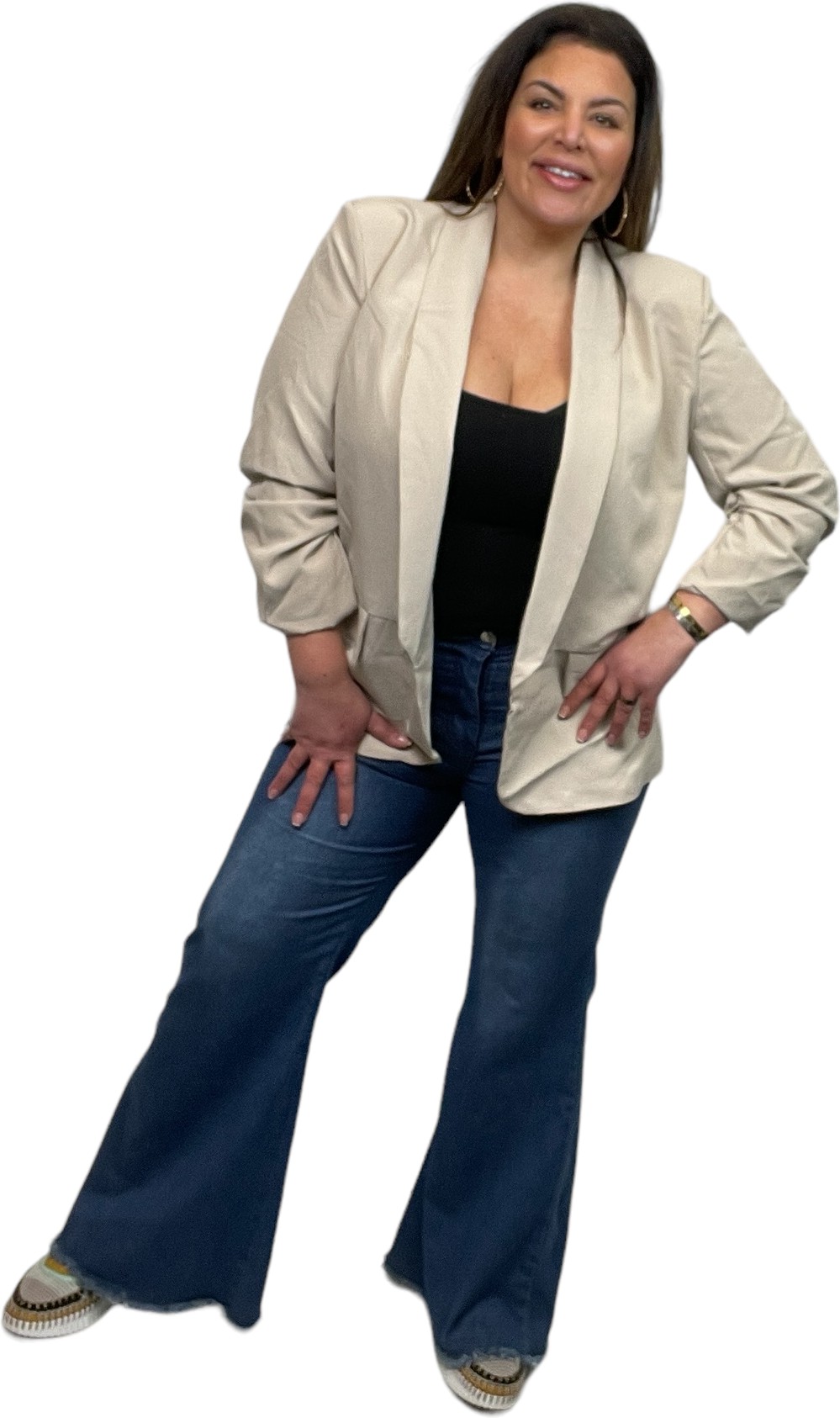 Oversized creme blazer