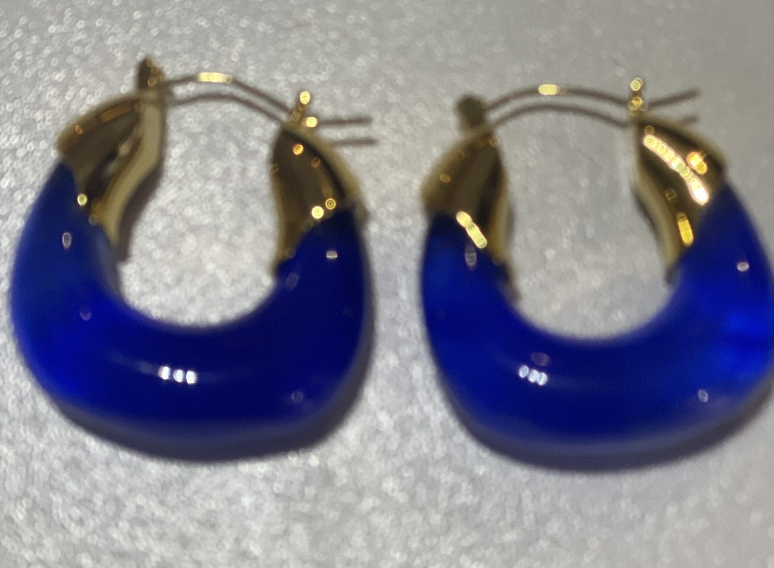 Cobalt blauw U - vormige oorbellen