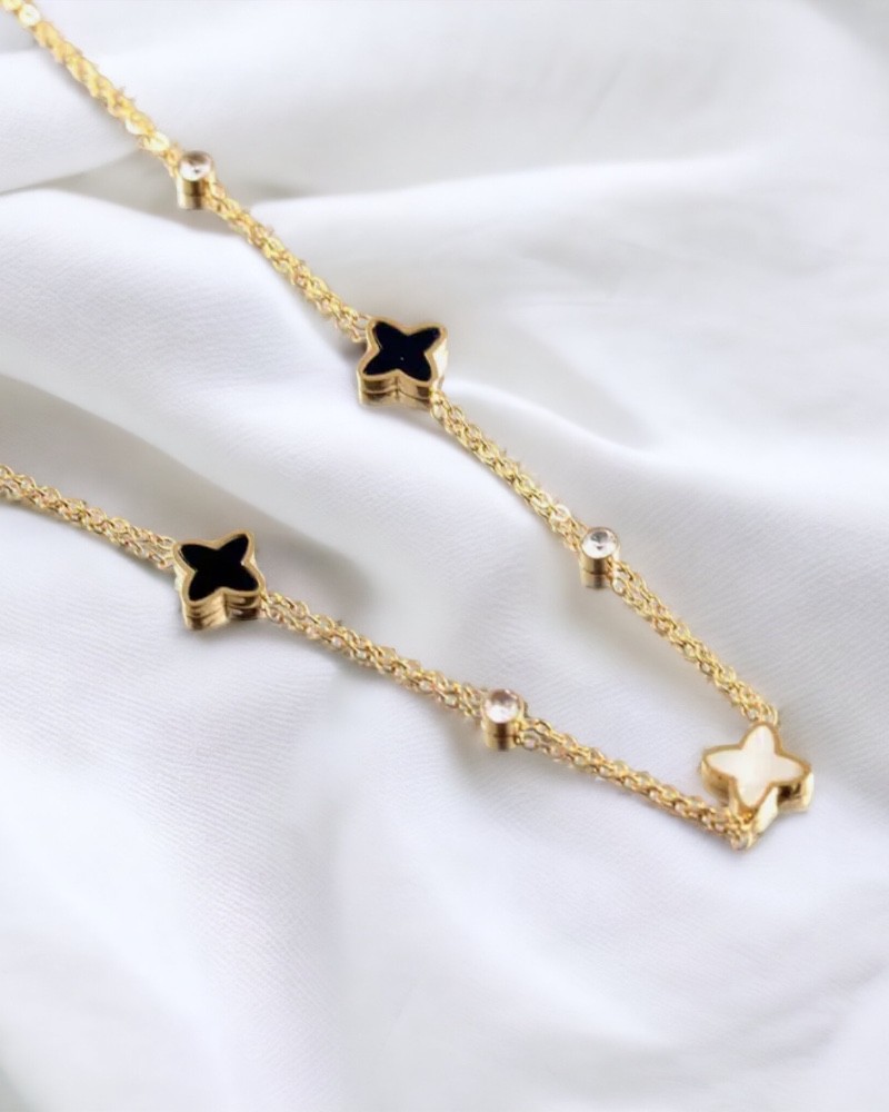 Luxe klavertje ketting gold