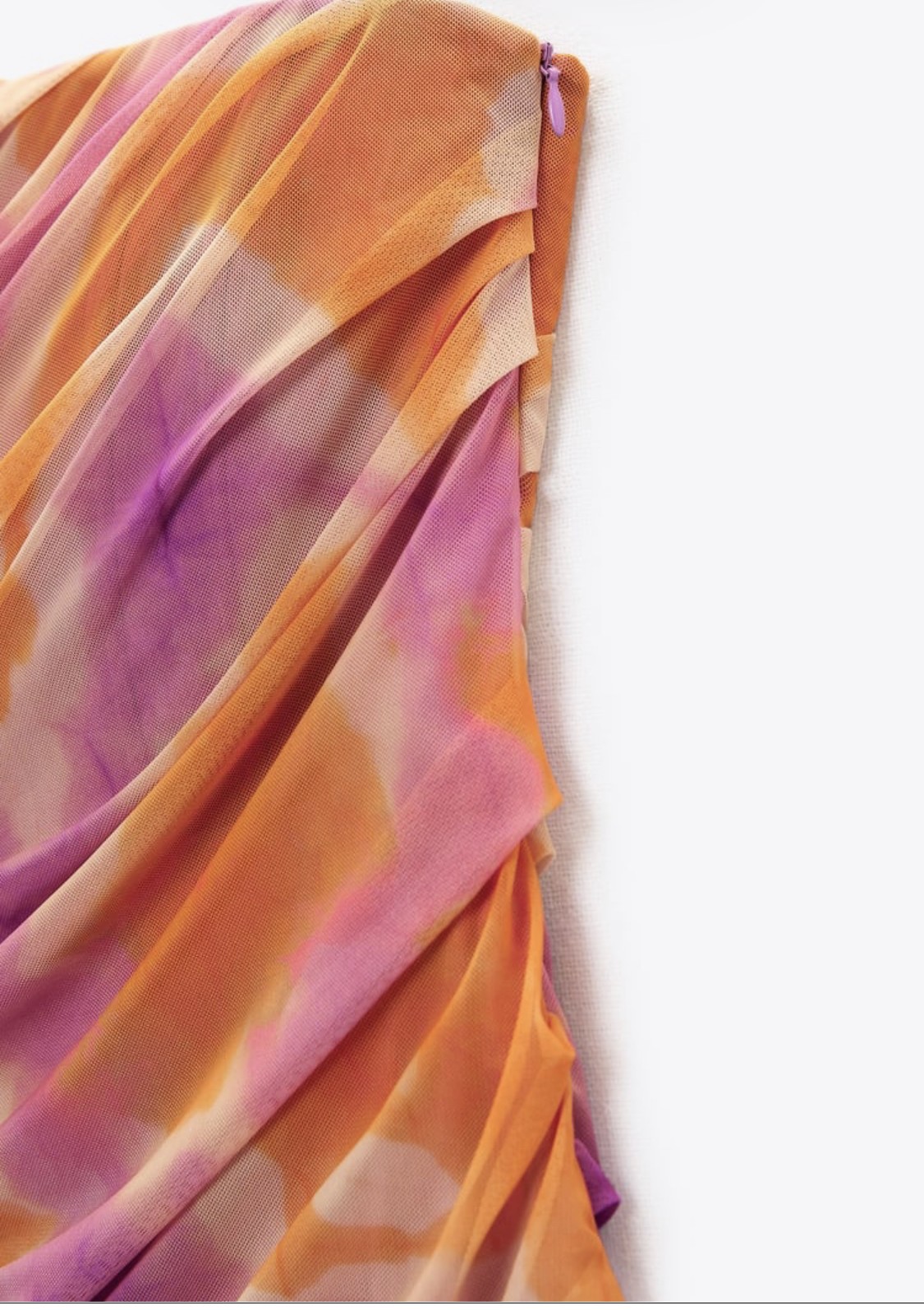 Jurk met bedrukt tule Strapless