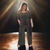 Ambika Glitter wijd pants Black/gold