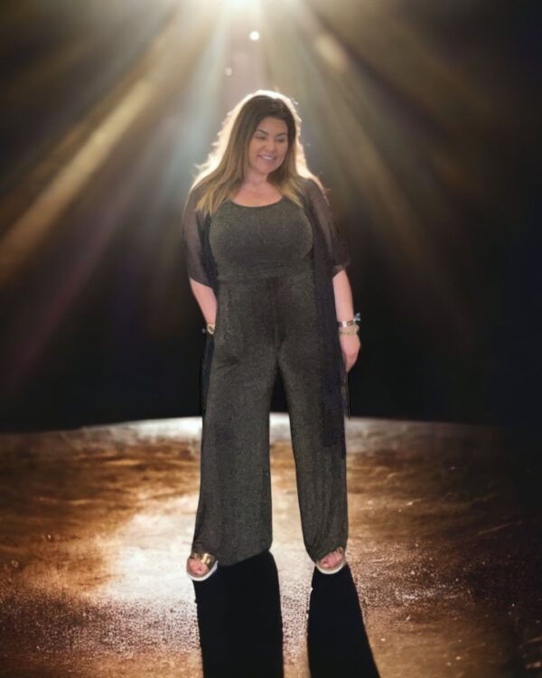 Ambika Glitter wijd pants Black/gold