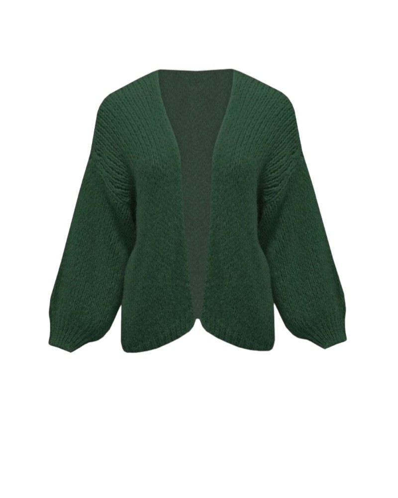 Grof gebreide vest groen