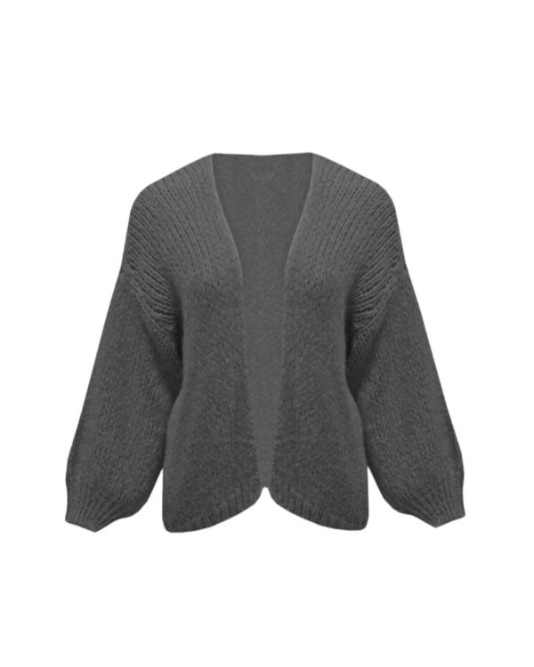 Grof gebreide vest grijs Ambika