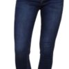 Donker blauwe jeans high waist onafgewerkte zoom