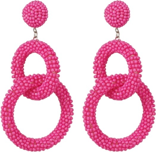 Oorhangers met dubbele ringen glas kralen