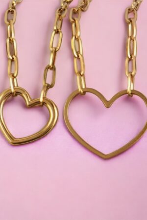 Ketting met grote hart imitatie goud