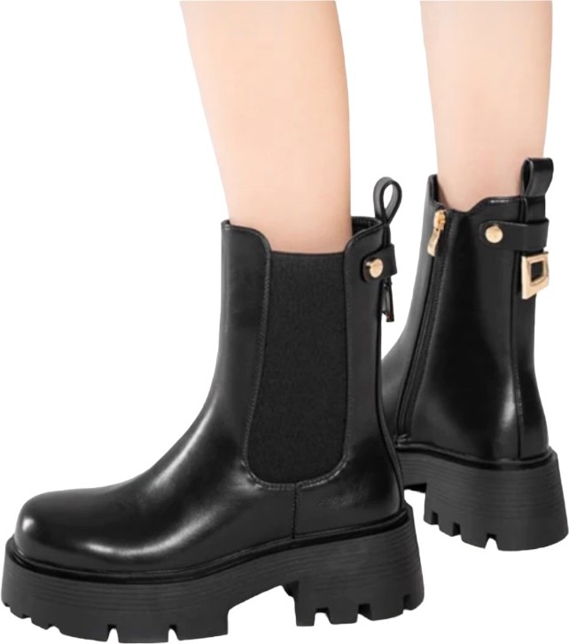 Chelsea boots halflang achterkant met detail