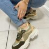Sneakers groen met detail