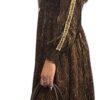 Maxi dress print bruin met detail op de mouw