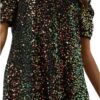 Party pailletten glitter v- hals dress