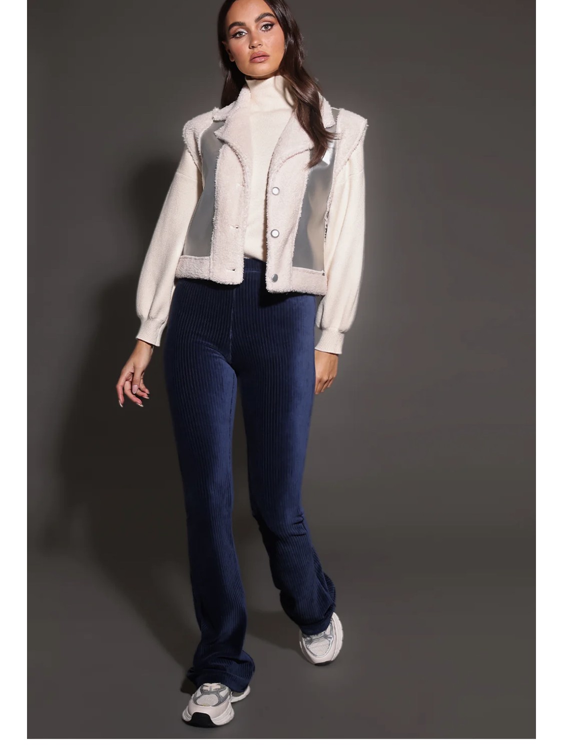 Lemmy s dikke rib donkerblauw flair pants