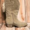 Cowboy laarzen Beige suede met stiksels