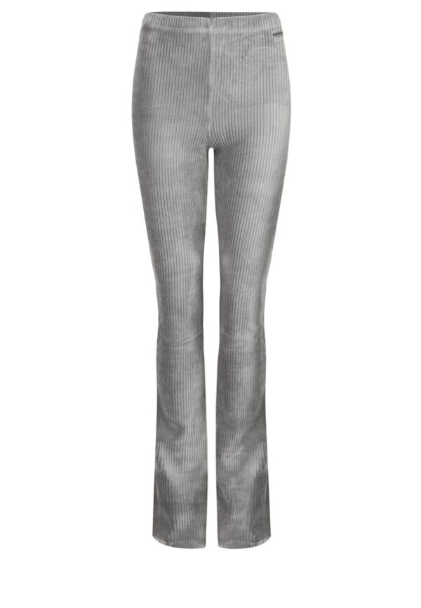 Lemmy licht grijze rib flare broek