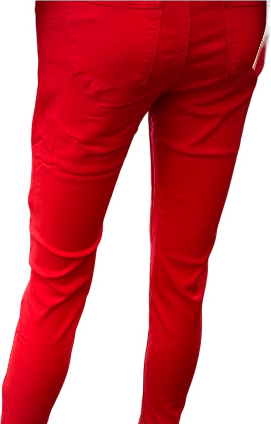 Skinny high Waist red pants stretch