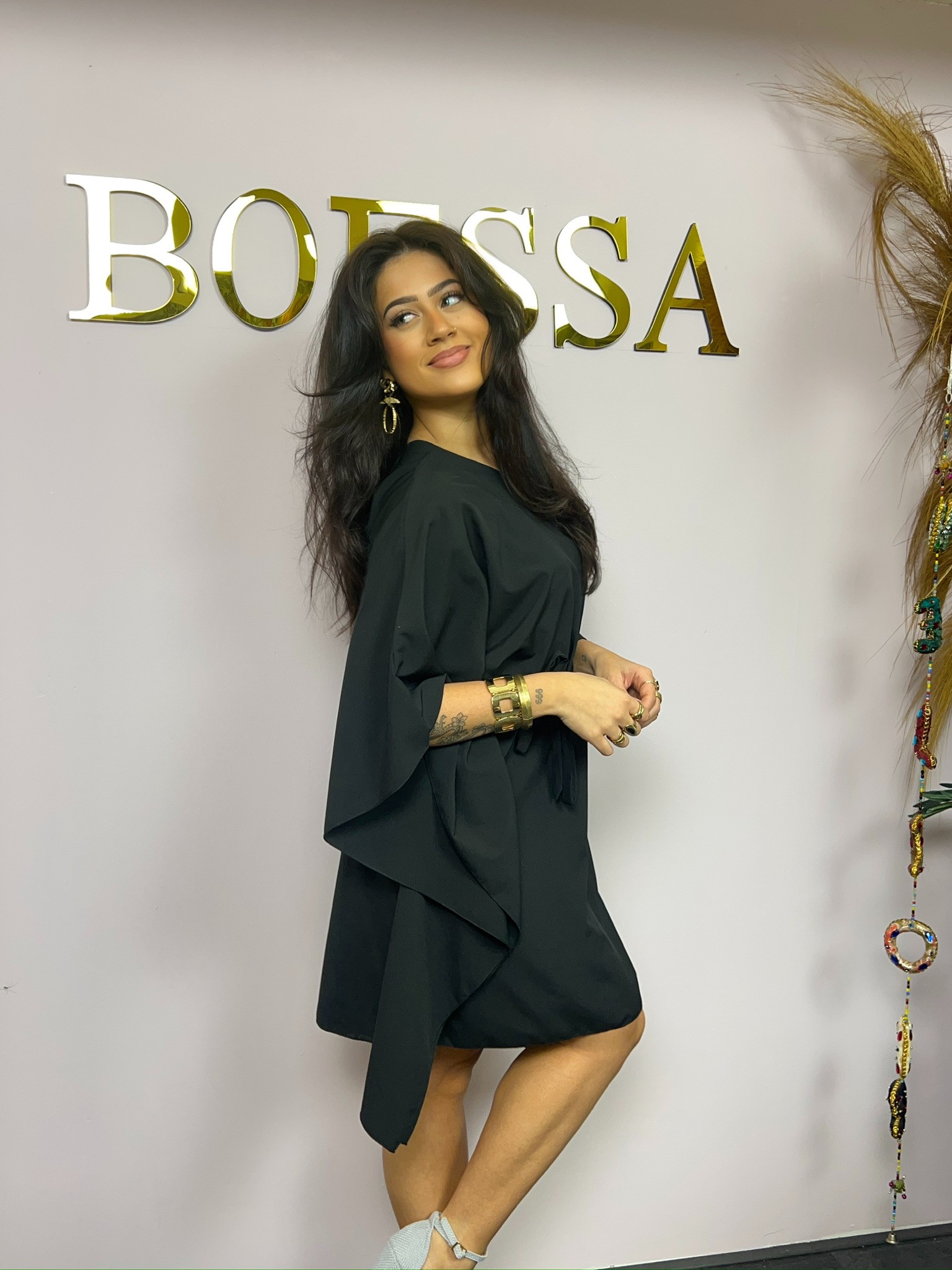 Dress met vleermuis mouwen