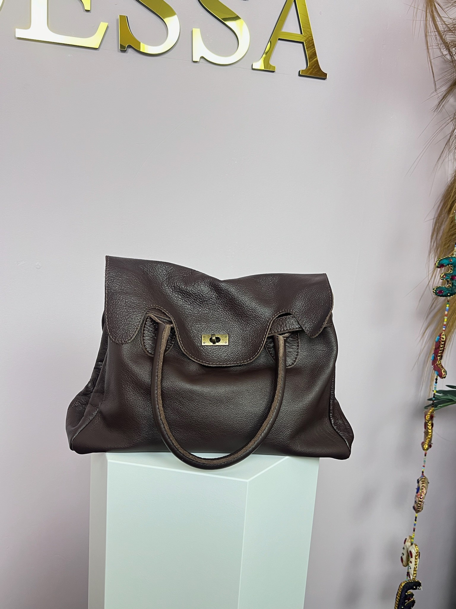 Leren tas Birkin model